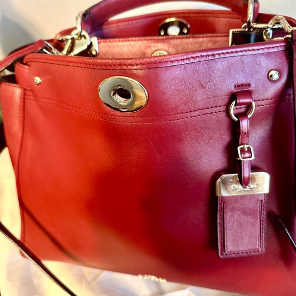 Cranberry Red Coach Satchel w/Wallet - Picture 3 of 14